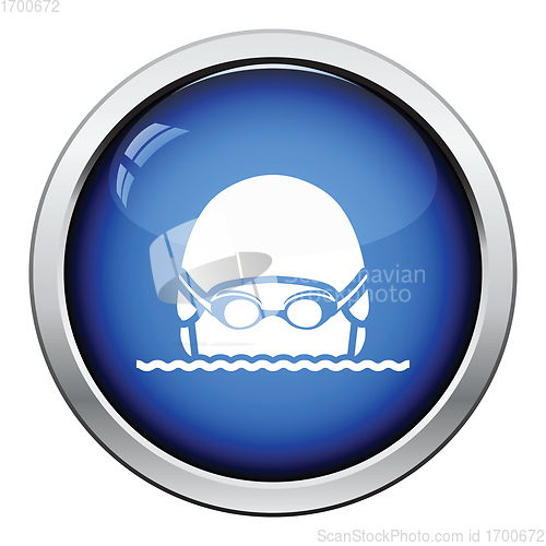 Image of Swimming man head icon