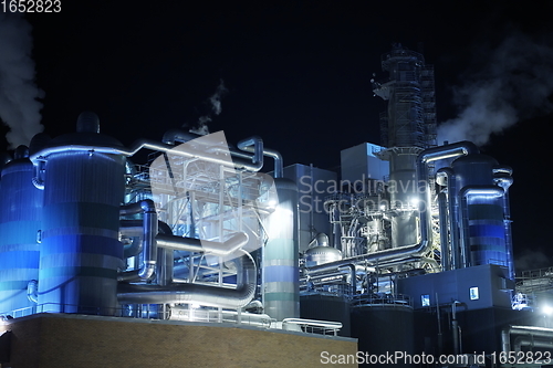 Image of Factory at Night Air Pollution From Industrial Smoke