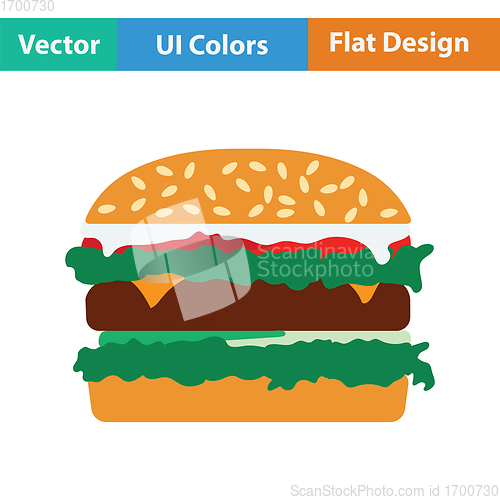 Image of Flat design icon of Hamburger