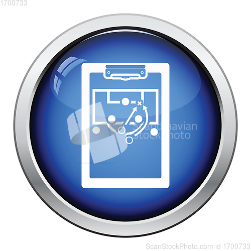 Image of Icon of football coach tablet with game plan