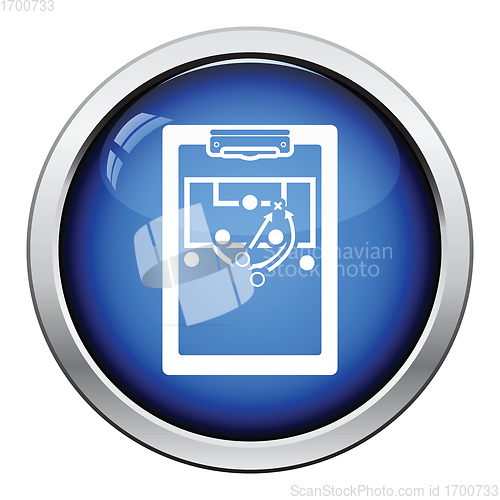 Image of Icon of football coach tablet with game plan