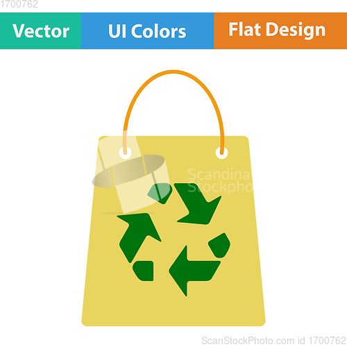 Image of Shopping bag with recycle sign icon