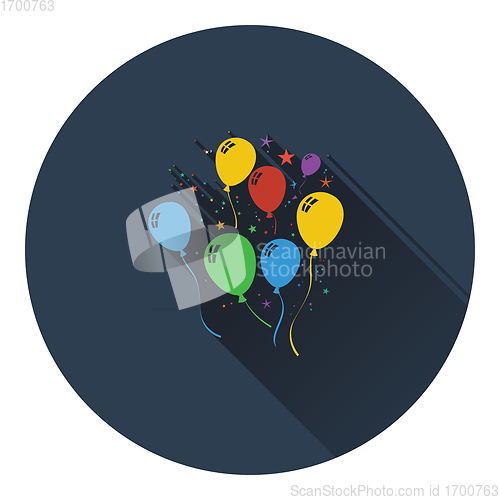 Image of Party balloons and stars icon