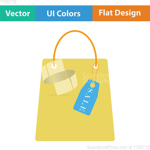 Image of Shopping bag with sale tag icon