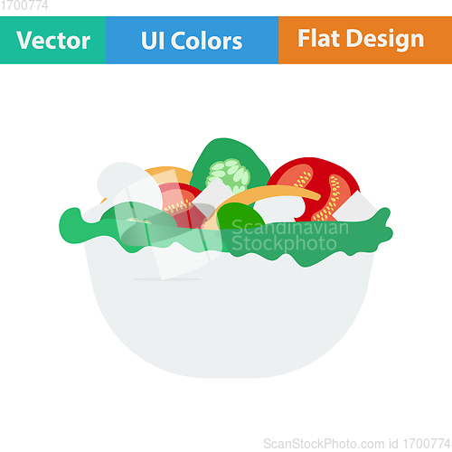 Image of Flat design icon of Salad in plate 