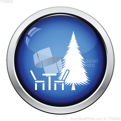 Image of Park seat and pine tree icon