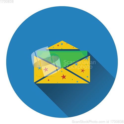 Image of Birthday gift envelop icon with money  