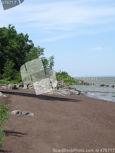 Image of sand beach by the river