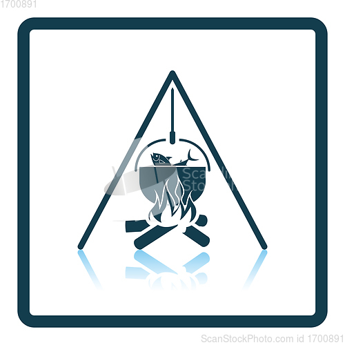 Image of Icon of fire and fishing pot
