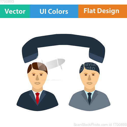 Image of Flat design icon of Telephone conversation