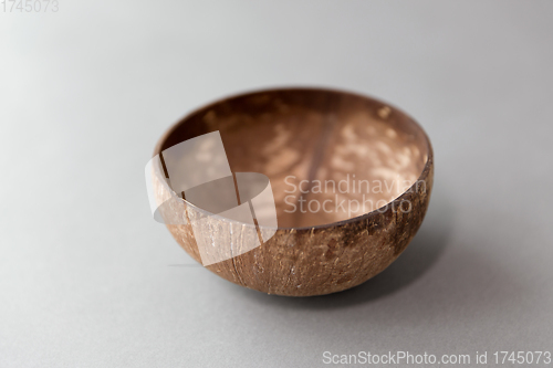 Image of close up of coconut bowl on table