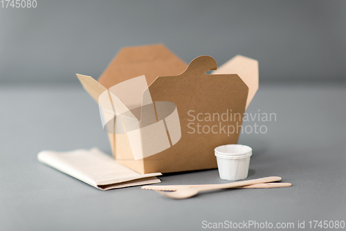 Image of disposable paper box for takeaway food