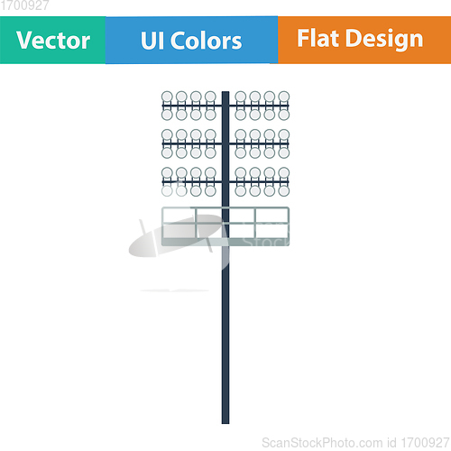 Image of Flat design icon of football  light mast