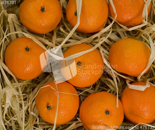 Image of tangerines in straw