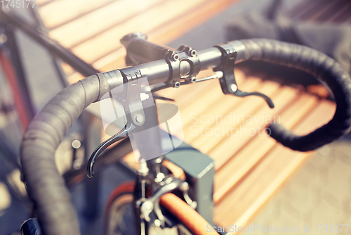 Image of close up of fixed gear bicycle on street