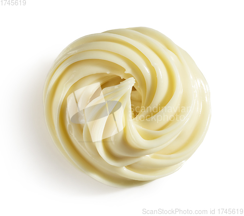 Image of melted white chocolate swirl