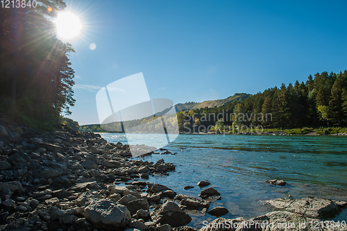 Image of Katun river, in the autumn Altai mountains