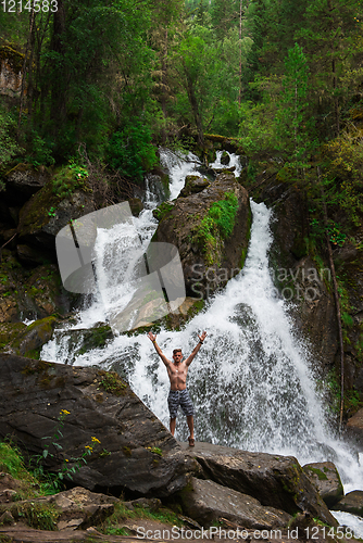 Image of Waterfall in Altai Mountains