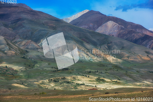 Image of Different colored mountains
