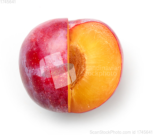 Image of fresh juicy red plum