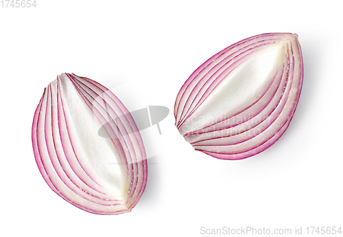 Image of fresh red onion slices