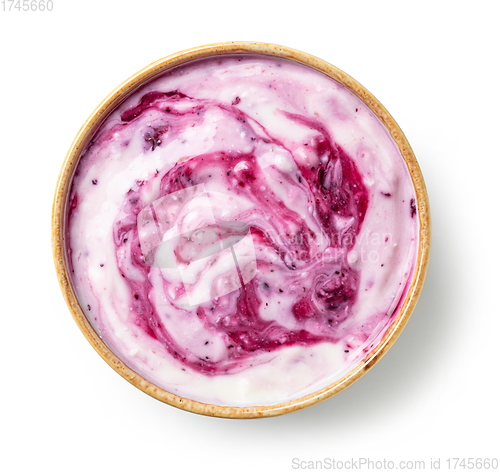 Image of bowl of yogurt with jam