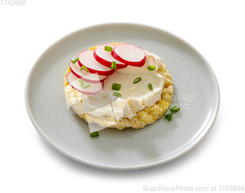 Image of gluten free corn galette with cream cheese