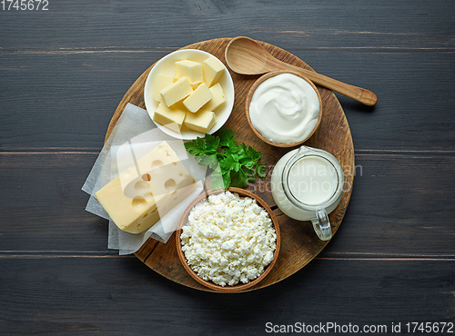 Image of various dairy products