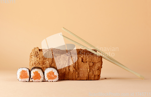 Image of modern still life with sushi