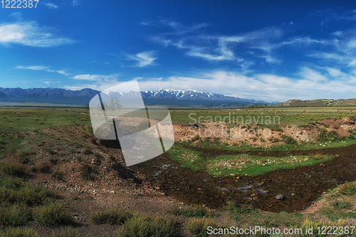 Image of Panorama of Altai mountains with river