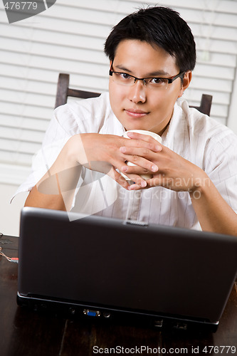 Image of Working asian entrepreneur