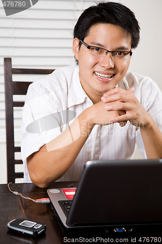 Image of Working asian entrepreneur