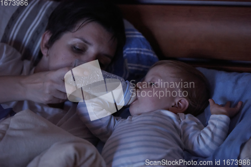 Image of baby eating milk from bottle