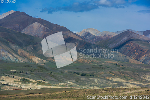 Image of Different colored mountains