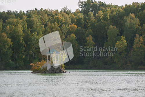 Image of Summer landscape of lake with crystal and fresh water Aya