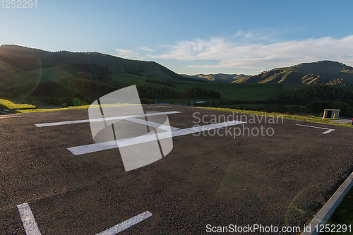 Image of Helicopter pad on Altai mountains