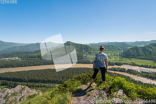 Image of Woman in Altai mountain