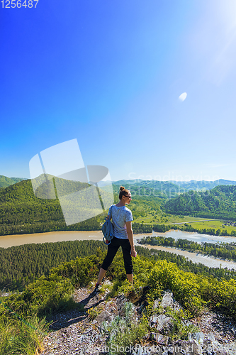 Image of Woman in Altai mountain