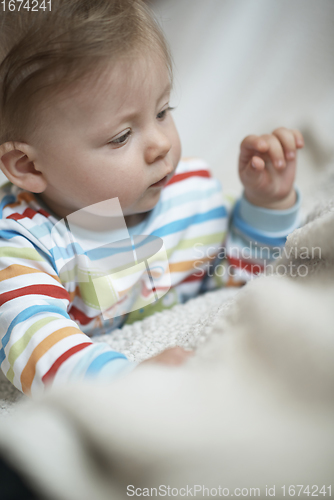 Image of cute little newborn baby smilling