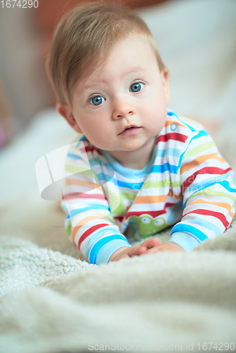 Image of cute little newborn baby smilling