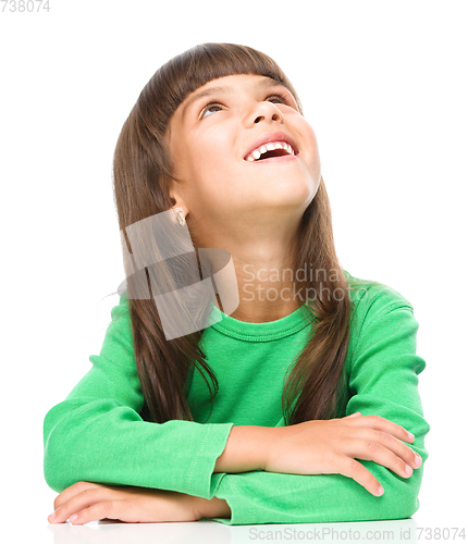 Image of Portrait of a cheerful little girl