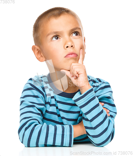Image of Portrait of a pensive little boy