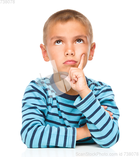 Image of Portrait of a pensive little boy