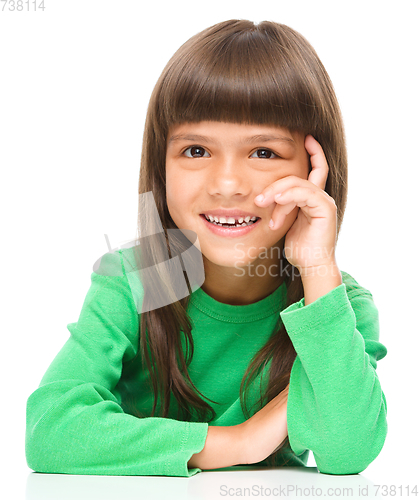 Image of Portrait of a cheerful little girl