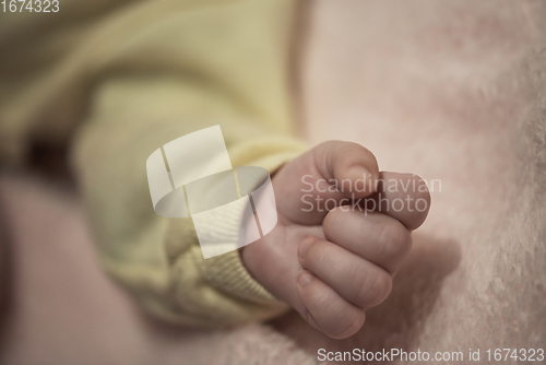 Image of cute little newborn baby smilling