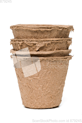 Image of Four paper recycle pots