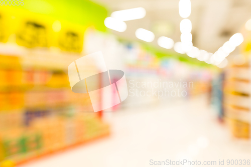 Image of Blurred view of supermarket 