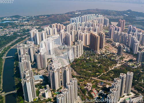 Image of Aerial view of Hong Kong city