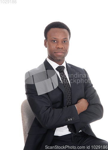 Image of Portrait of serious African business man