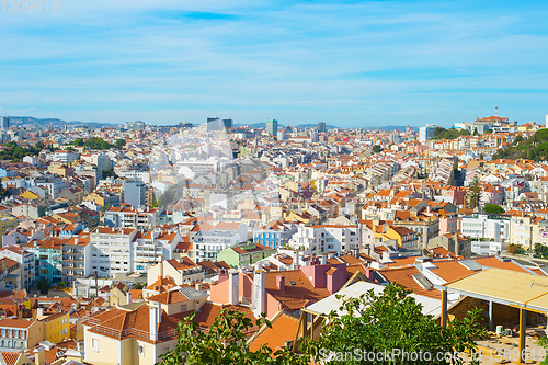 Image of Lisbon aerial skyline cityscape Portugal